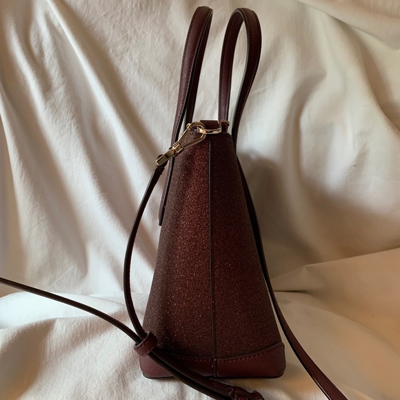 kate spade berry glitter glimmer satchel with crossbody strap - Picture 6 of 7